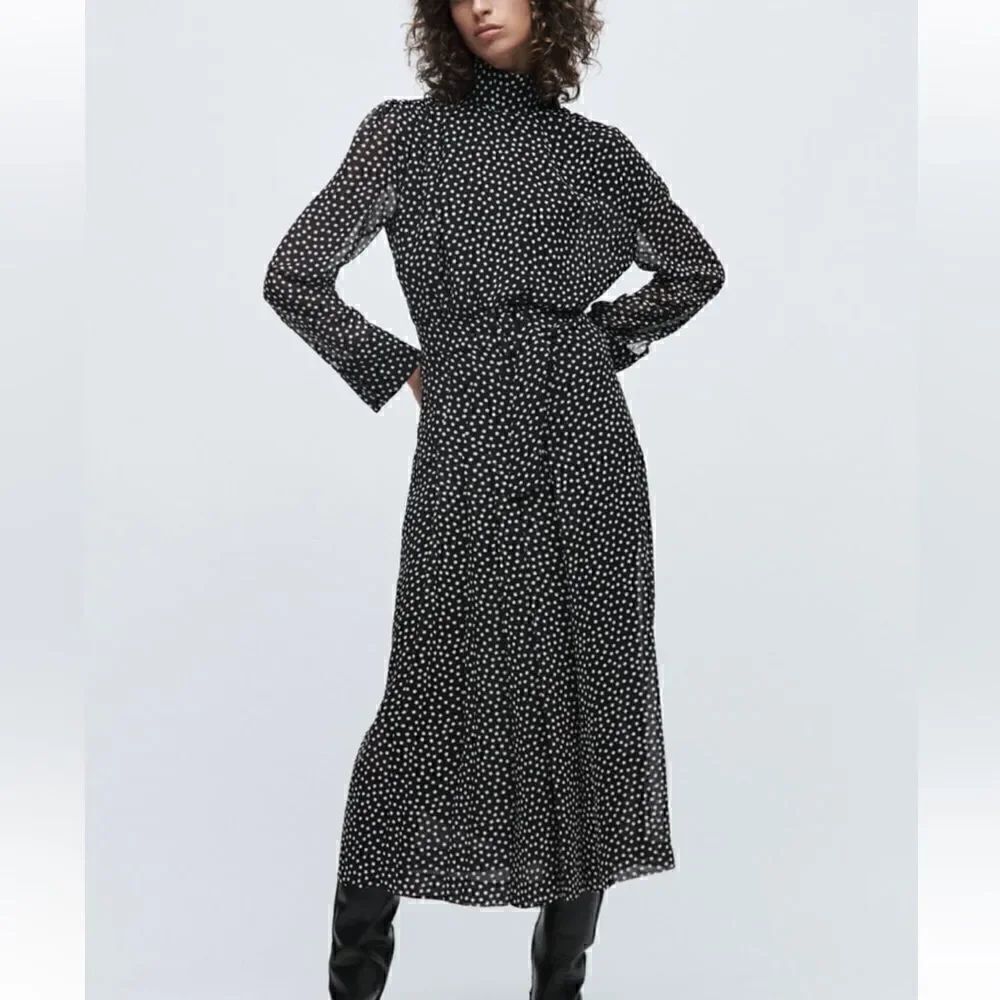 NWT Zara Polka Dot Print Dress